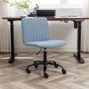 CAVINAS Fabric Swivel Office Chair with Thick Cushioning and Adjustable Height, Home Office Desk Chairs, Armless Desk Chair Comfy - 3 of 4