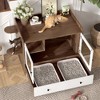 Bella Depot Hidden Cat Litter Box Furniture with Drawer and Stairs - 2 of 4