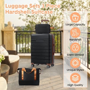 3 Piece Carry On Luggage Set With Spinner Wheels, Carry On Suitcase Set With Duffel Bag for Women, Hardside Luggage Airline Approved With Tsa Lock - 1 of 4
