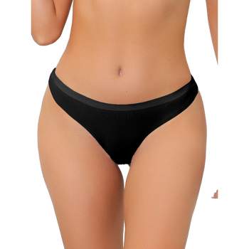 Allegra K Women's Unlined No-show Comfortable Available In Plus Size Thongs  Black Large : Target