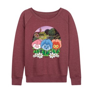 Women's - Disney - Alice in Wonderland Lightweight French Terry Wide Neck Long Sleeve Shirt - 1 of 4