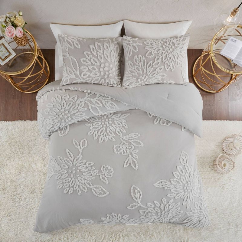 Danica Tufted Cotton Chenille Floral Comforter Set - Madison Park, 4 of 13