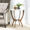 Christopher Knight Home Lexie Boho Glam Handcrafted Marble Top Side Table White/Antique Brass: Elegant Round Accent Table for Living Room - 2 of 4