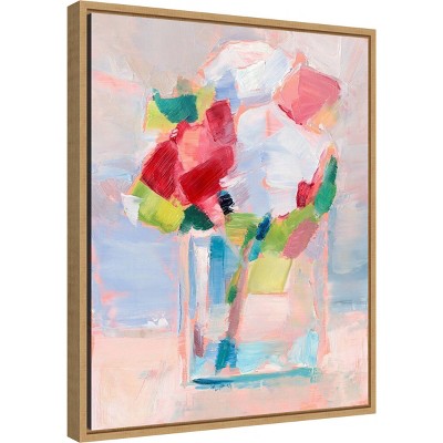 Abstract Floral Bouquet in Glass Vase Canvas Print