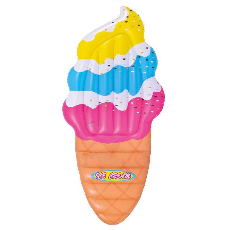 Pool Central 5.5' Inflatable Pink and Blue Jumbo Ice Cream Cone Pool Float, 1 of 4