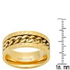 Steeltime Men's stainless steel cuban chain inlay and greek key accents band ring. Color Options: Silver, Gold. Size 9-12 - 3 of 4