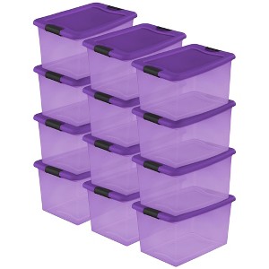 Sterilite 64 Quart Latching See-Through Plastic Stacking Storage Container Bin for Home Organization, Halloween - 1 of 4