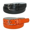 CTM Women's Leather 1 1/8 Inch Dress Belt (Pack of 2 Colors) - 4 of 4