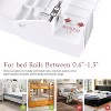 Belffin Bedside Shelf for Bed, Foldable Bunk Bed Shelf Clip On Nightstand with Drawer, Cup & Cord Holder,White - 3 of 4