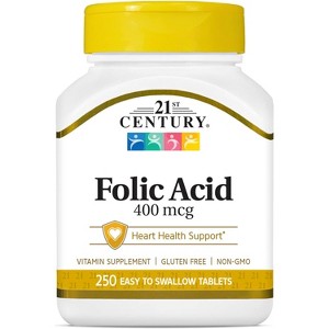 21st Century Folic Acid 400 mcg Tablets, 250 Count - 1 of 4