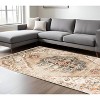 Ivory Tan and Gold Medallion Power Loom Area Rug - 2 of 4