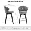 OUTSUPPLY 2 Pcs Wingback Swivel Bar Stools, Counter Height Adjustable Stools for Kitchen Island, Dining Room, Home Bar - 4 of 4