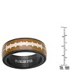 Steeltime Men's black ip stainless steel american football spinner band ring. Size Options: 9, 10, 11, 12 - 3 of 4