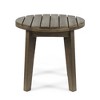 Side Table, Round Garden Table With Slat Paneling Table Top, Acacia Wood Frame, Weather Resistance Outdoor Furniture - 4 of 4