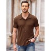 COOFANDY Mens Knit Button Down Short Sleeve Button Up Shirt Summer Casual Beach Tops - 2 of 4