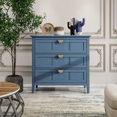 NicBex Wide 3-Drawer Dresser,Modern Dressers for Bedroom,Chest of Drawers for Living Room,Kids Room,Hallway,American Style