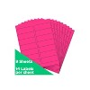 JAM Paper Address Labels 1 1/3" x 4" Neon Pink 14 Labels/Sheet 9 Sheets/Pack (359329612) - 2 of 4