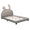 ALEXOUN Upholstered Leather Platform Bed with Rabbit Ornament and Headboard Wood & Slats,Designed for Kids Toddlers Boys Girls - 4 of 4