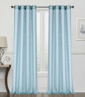 GoodGram Whittier Metallic Sparkle Semi Sheer Grommet Curtain Panels