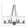 Toltec Lighting Uptowne 5 - Light Chandelier in  Aged Silver with 4.5" Square White Muslin Shade - 2 of 2