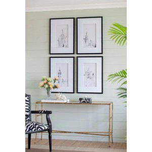 Gulches Set of 4 Framed Architecture Wall Art Prints - Modern Home Decor - 1 of 4