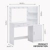 INFURNIC Vanity Tables Dressing Table with Large Drawers and Storage Organizer for Bedrooms, White, 46.65"*15.74"*54.33" - 2 of 4