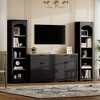 Vynxaria Rustic Farmhouse Entertainment Center with Adjustable Shelves and Versatile Design - 2 of 4