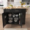 NicBex Mobile Kitchen Island Cart Multifunctional Kitchen Carts on Wheels with Storage with 2 Drawers, 2 Cabinets for Kitchen - 3 of 4
