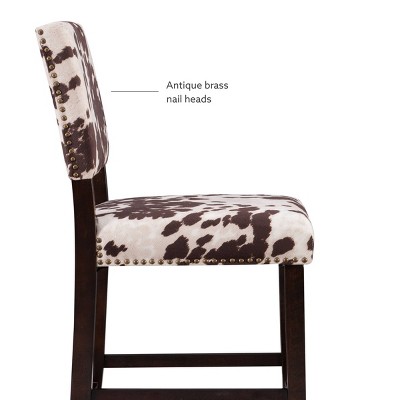 Corey Udder Madness Cow Print Bar Stool with Antique Bronze Trim