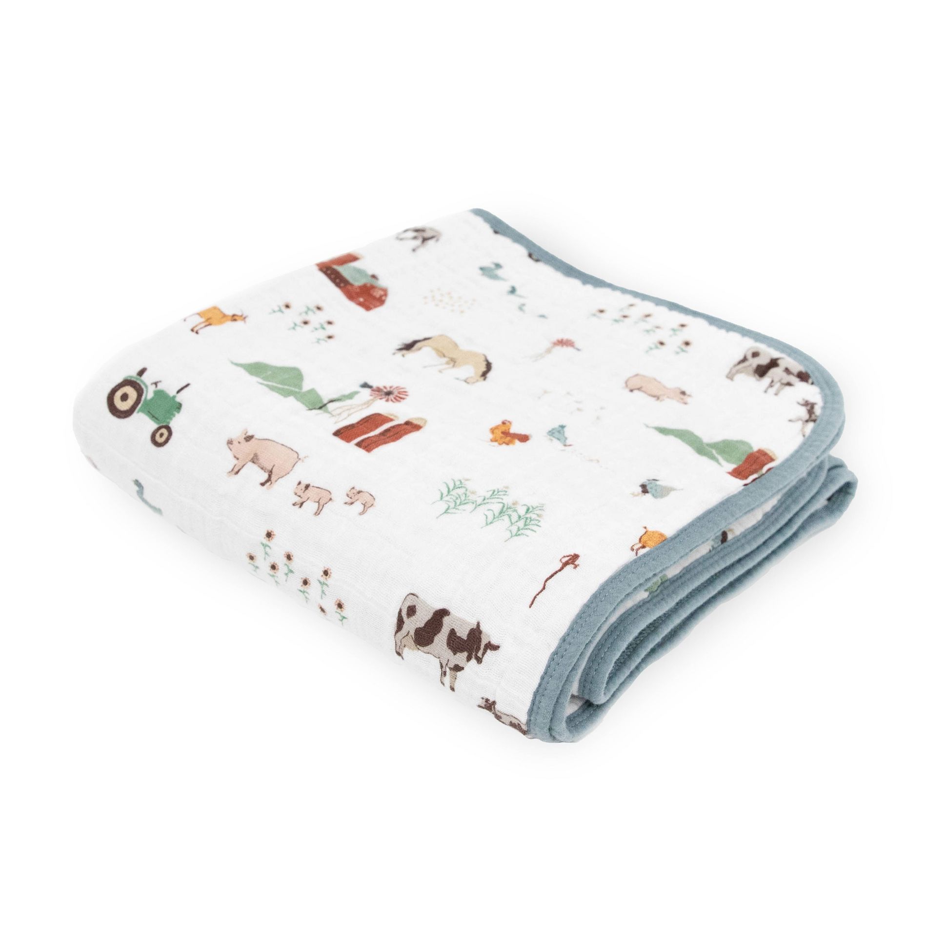 Little Unicorn Cotton Muslin Quilt Blanket - Farmyard