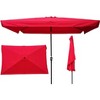 TiramisuBest 10 x 6.5ft Chocolate Rectangular Patio Umbrella: Crank & Push - Button Tilt for Garden, Pool, Market - 2 of 4