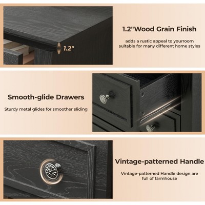 5  Drawer Dresser for Bedroom, 48" Tall Wood Dresser & Chests of Drawers with Deep Drawers, Modern Chest Organizer