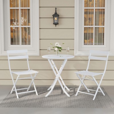 3 Pieces Patio Bistro Set for Outdoor,Bistro Table and Chairs Set of 2,Waterproof Folding Coffee Table and Chairs Sets, Foldable Small Patio Furniture