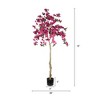 Zeus & Ruta 6FT Artificial Bougainvillea Tree with Black Plastic Pot - Realistic Flowering Faux Plant, 1pc/Set - 4 of 4