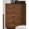 ORRD Walnut 5-Drawer Chest of Drawers, Solid Wood Storage with Nickel Bar Pulls & Round Tapered Legs, Mid-Century Modern Bedroom Dresser - 3 of 4