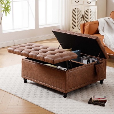 Large Capacity Double-opening Storage Ottoman