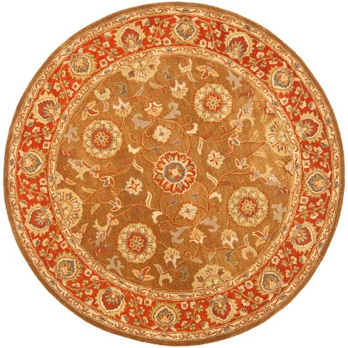 Heritage Hg963 Hand Tufted Area Rug - Beige/rust - 6' Round - Safavieh ...