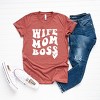 Simply Sage Market Wife Mom Boss Wavy Heart Short Sleeve Tee - XL - Rust - 3 of 4