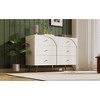 Modern metal foot six-drawer dining cabinet, combining high-quality wood and metal, simple style, dining/living room/kitchen storage cabinets - 3 of 4