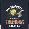 Men's - SpongeBob SquarePants - My Favorite Color Is Christmas Lights Graphic Fleece Sweatshirt - 2 of 4