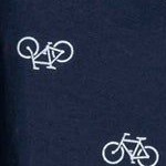 navy bicycle print
