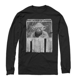 Men's Star Wars Yoda Words of Wisdom Long Sleeve Shirt - 1 of 3