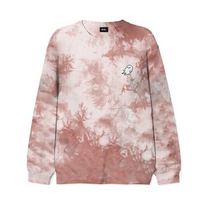 Dalix Ghost Embroidered Washed Crewneck Sweatshirt Long Sleeve Fleece Cotton Mens - 1 of 4