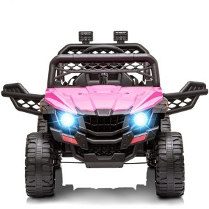 Ride on Car, 12V Kids Ride On Car Truck, Remote Control, Spring Suspension, Storage, Safety Belt,Kids 4 Wheeler Truck - 1 of 4