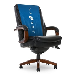 Big and Tall Edmonton Executive Bonded Leather Office Chair Black - La-Z-Boy: Ergonomic, Memory Foam, 350 lbs Capacity - 1 of 4