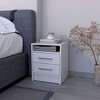 JUJABU Elegant Nightstand with Two Drawers, Concealed Shelf - 2 of 4