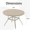 40.6" Outdoor Round Patio Dining Table with Umbrella Hole, All-Weather Metal Outdoor Dining Table for Garden, Balcony, or Backyard–The Pop Home - 4 of 4