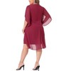 Agnes Orinda Women's Plus Size V Neck Mesh Overlay Cocktail Club Chiffon Bodycon Dresses - 4 of 4