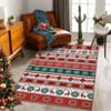 Christmas Area Rug, Machine Washable Low Pile Non-Slip Carpet with Snowflake Reindeer Design, Floor Mat for Home Office - 2 of 4