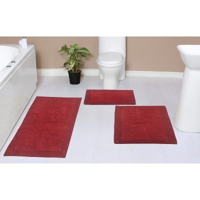 Home Weavers Luxury Collection 100% Cotton Tufted Bathroom Rug Set, Non-Slip Latex Bath Rug Set